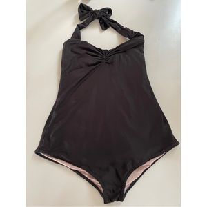 Red Dolly Vintage Pinup Halter One Piece Swimsuit